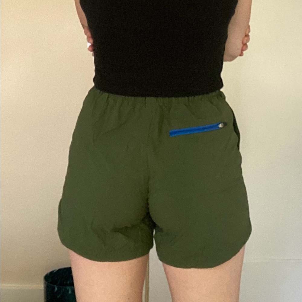 Topo Designs Dark Green Women's Athletic Shorts - Picture 3 of 4